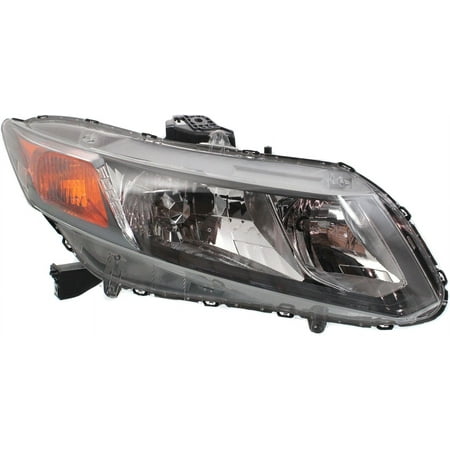 Headlight Compatible With 2012 Honda Civic Right Passenger Halogen With bulb(s)