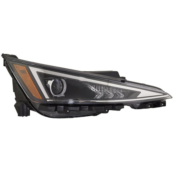 Headlight Compatible with 2019-2020 Hyundai Elantra Right Passenger Halogen With bulb(s)