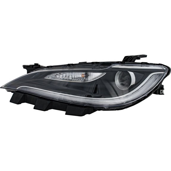 Headlight Compatible with CHRYSLER 200 2015-2017 LH Assembly Halogen Chrome Interior with LED Daytime Running Light