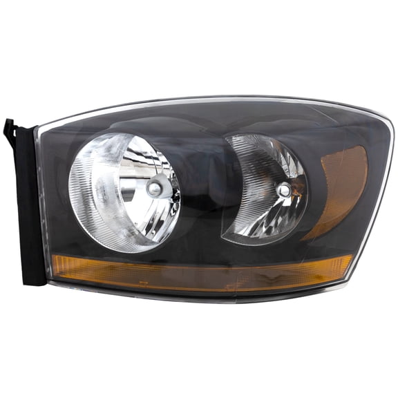 Headlight Compatible with DODGE FULL SIZE P/U 2006 LH Assembly Halogen Black Interior