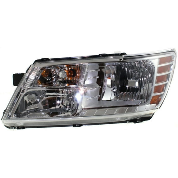 Headlight Compatible with DODGE JOURNEY 2009-2018 LH Assembly Halogen Chrome Interior - CAPA