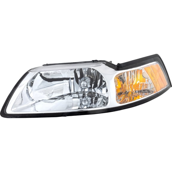 Headlight Compatible with FORD MUSTANG 99-00 LH Assembly Halogen Chrome Interior