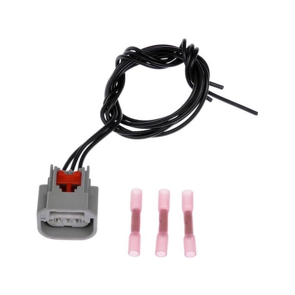 Headlight Connector - Black, Female with Leads, 3-Way - Compatible with 2013 - 2018 Ram 1500 2011 2012 2014 2015 2016 2017