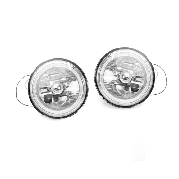 Headlight Driver and Passenger Side | Pair | White | LED Halo | Universal Fitment