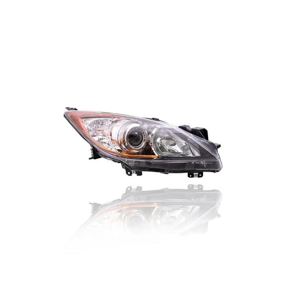 Headlight - Eagle Eye Compatible/Replacement for '10-13 Mazda Mazda3 Sedan/Hatchback - Halogen With Chrome-Ring - Right Hand - Passenger - BBM4510K0K