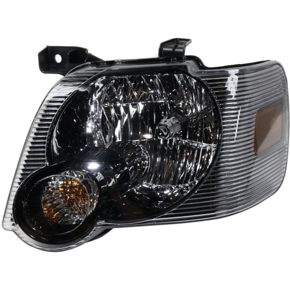 Headlight For 07-10 Explorer Left Smoked Lens Black Housing With Bulb