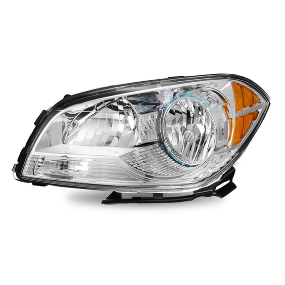 Headlight For 2008-2012 Chevy Malibu Chrome Amber Halogen Headlamp Driver Side