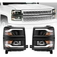 thumbnail image 1 of Headlight For 2014 2015 Chevy Silverado 1500 Headlights Pickup Black Projector LED DRL, 1 of 8