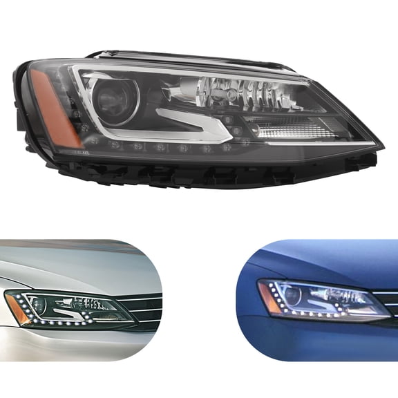 Headlight For 2015-2018 VW Jetta Xenon/HID Headlamp w/LED DRL Right Passenger RH