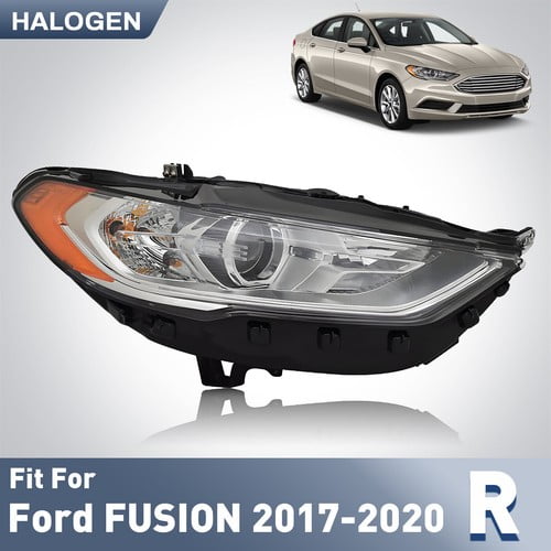Headlight For 2017-2020 Ford Fusion Halogen w/o DRL w/ bulb Right Passenger Side