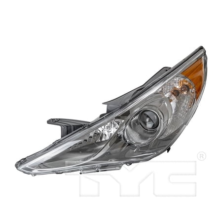 Headlight Front Lamp for 11-14 Hyundai Sonata Chrome Bezel Left Driver Fits 2012 Hyundai Sonata
