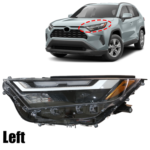 Headlight Halogen W/LED DRL Left Side 811500R350 For 2022 2023 Toyota RAV4 XLE