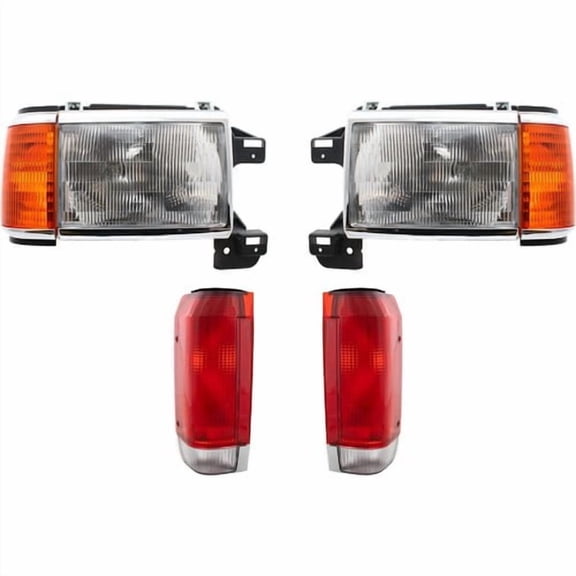 Headlight Kit For 1987-89 Ford F-150 F-250 F-350 Bronco Left and Right Side Set