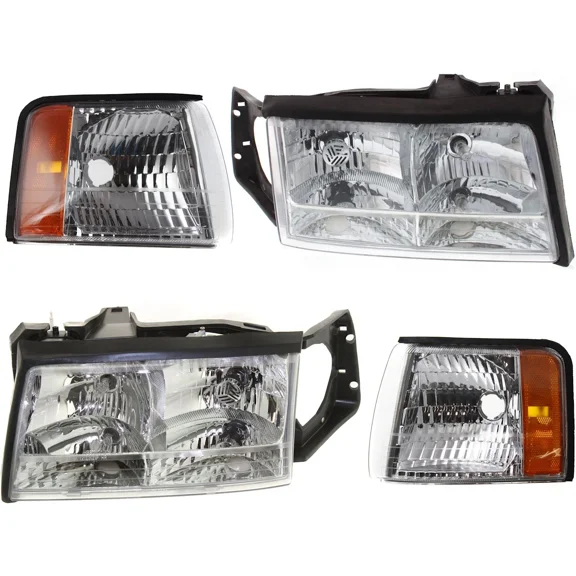 Headlight Kit For 1997-1999 Cadillac DeVille FWD Left and Right With Corner Lamp