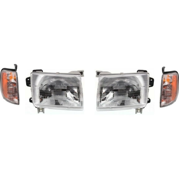 Headlight Kit For 1998-2000 Frontier Left and Right 4Pc