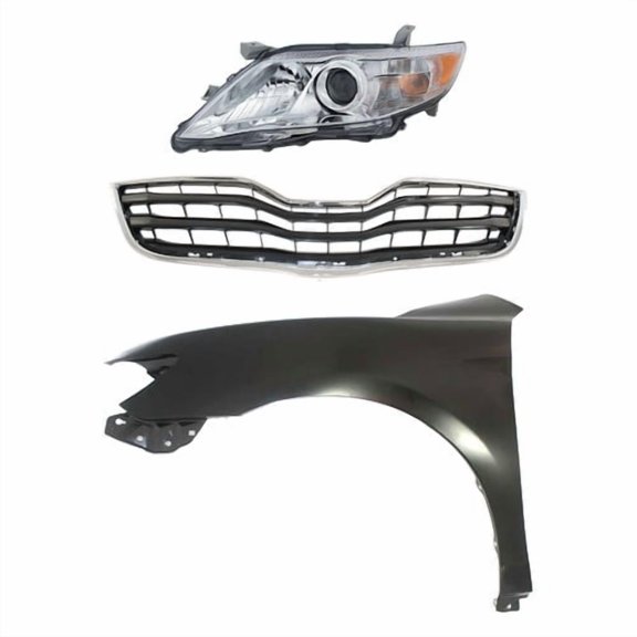Headlight Kit For 2010-2011 Toyota Camry Driver Side Assy Halogen LE with Grille