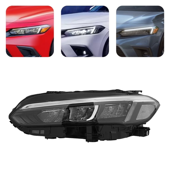 Headlight Left Driver Side Halogen Headlight For 2022 2023 2024 Honda Civic