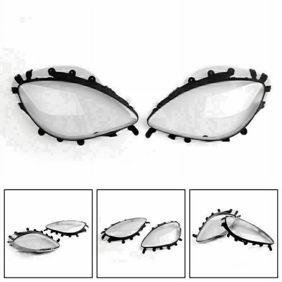 Headlight Lens Replacement & Black Gaskets Trim Kit For 2005-2013 C6 Corvette SG