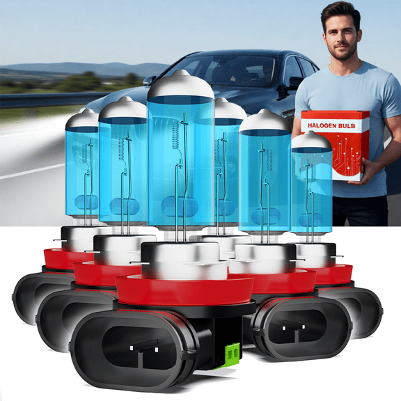 Headlight Light For Ford Transit Connect 2015-2019,Direct Plug and Play,H11 High Beam,H11 Low Beam,H11 Fog Light,Halogen Headlight Bulbs for Car OEM Replacement,Pack of 6