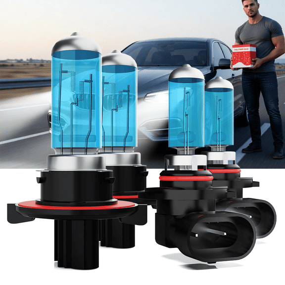 Headlight Light For Mercury Mariner 2005-2011,Direct Plug and Play,9008/H13 High Low Beam,9145 Fog Light,Halogen Headlight Bulbs for Car OEM Replacement,Pack of 4