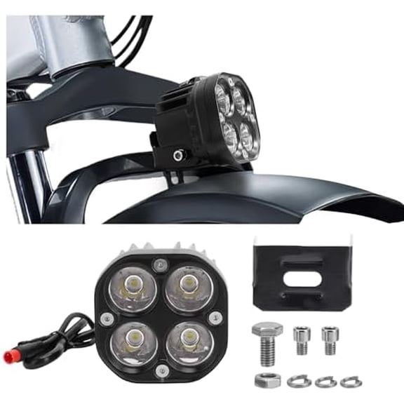 Headlight Replacement Kit for Rad Power Bikes, RadMini, RadRover, RadExpand, RadRunner Models, 6000K LED Waterproof Headlamp with 4 Ultra-Bright Bulbs, Durable Electric Bike Accessory