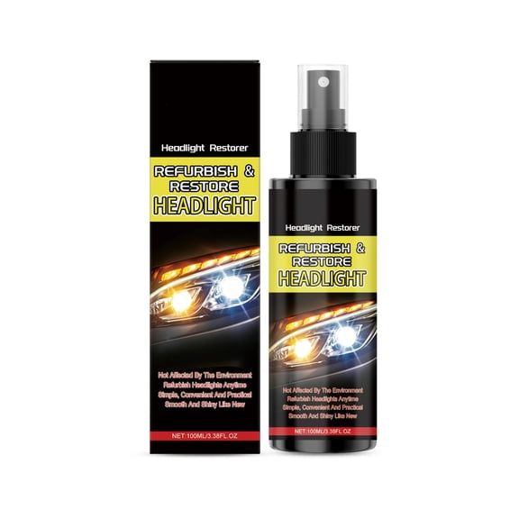Headlight Restoration Care Liquid- Restores Yellowed, Oxidized & Hazy Headlights to Crystal-Clear Clarity,UV Protection Sealant for Safer Driving
