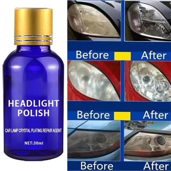 Headlight Restoration Fluid Automotive Headlamp Renovation Removes Yellowing Oxidation Scratches Crystal PlatingDetergent Sponge Wipe Included