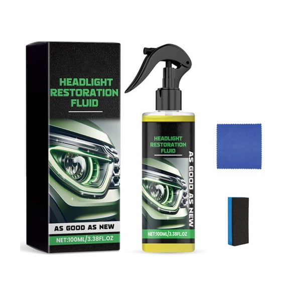 Headlight Restoration Headlamp Cleaner Instantly Restores Yellowed Oxidation & Cloudy Lens Clean & Renew Dull Headlights Back to Like New, Portable Restorer Spray for All Cars Lamps