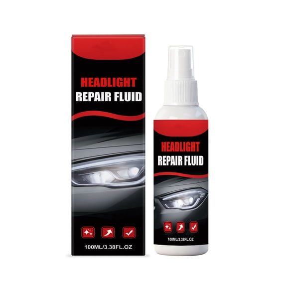 Headlight Restoration Kit, 100ml Car Lens Yellowing Remover and Polisher, Oxidation Fogging Cleaner for Crystal Clear Headlights and Visibility