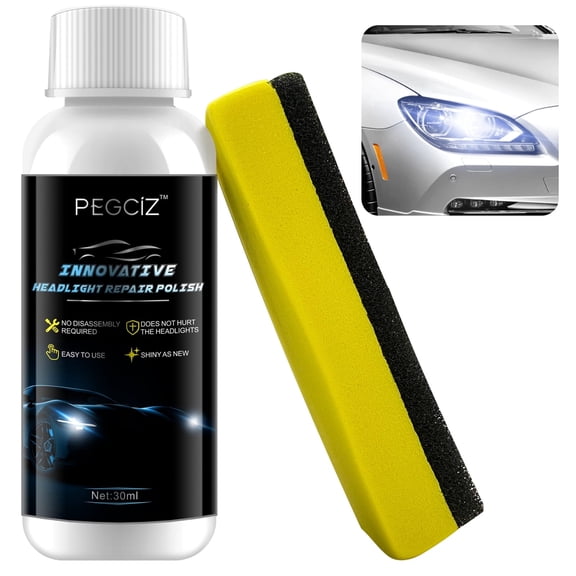 Headlight Restoration Kit 30ml - All-in-One Headlight Cleaner & Polish for Car, Removes Yellowing, Scratches & Oxidation, Easy to Use Headlight Restore Solution