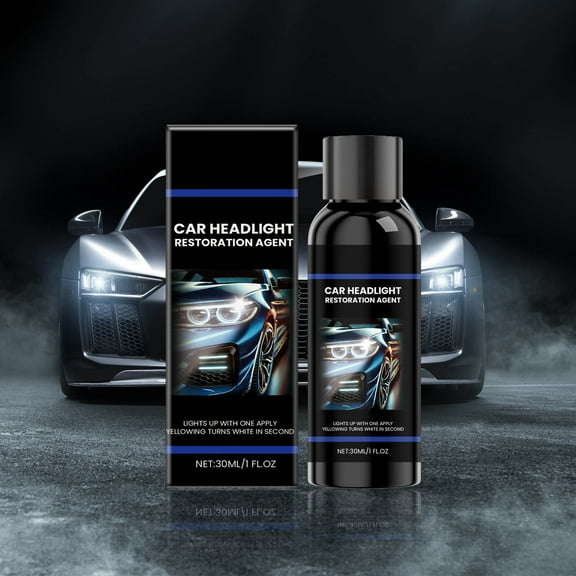 Headlight Restoration Kit, 30ml Car Headlight Polish and Cleaner, Fog Removal, UV Protection, Long-Lasting Clear Coating for Plastic, Acrylic, and Polycarbonate Lights