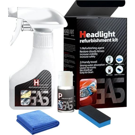 Headlight Restoration Kit, Automotive Cleaner Polishing Kits, Headlamp Repair Polisher Cleaning Kits Ceramic Coating Spray Head Light Restoring Kit for All Vehicle Types
