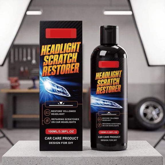 Headlight Restoration Kit, Headlight Cleaner, 100ml Car Headlight Restorer Polish, Instant Yellowing and Oxidation Scratch Remover, Repair Liquid to Revive Cloudy Headlamps to Crystal Clear