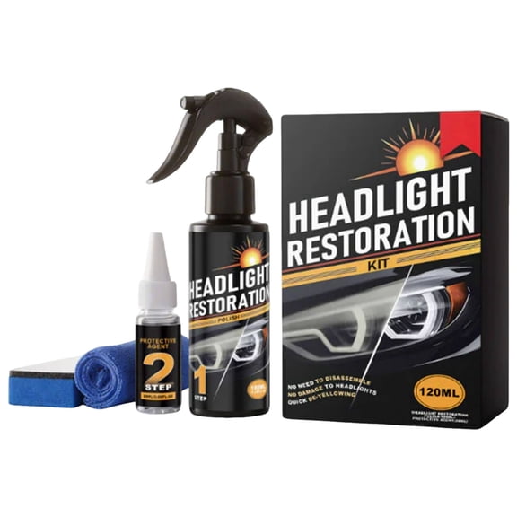 Headlight Restoration Kit No Power Tools Required for Home Use