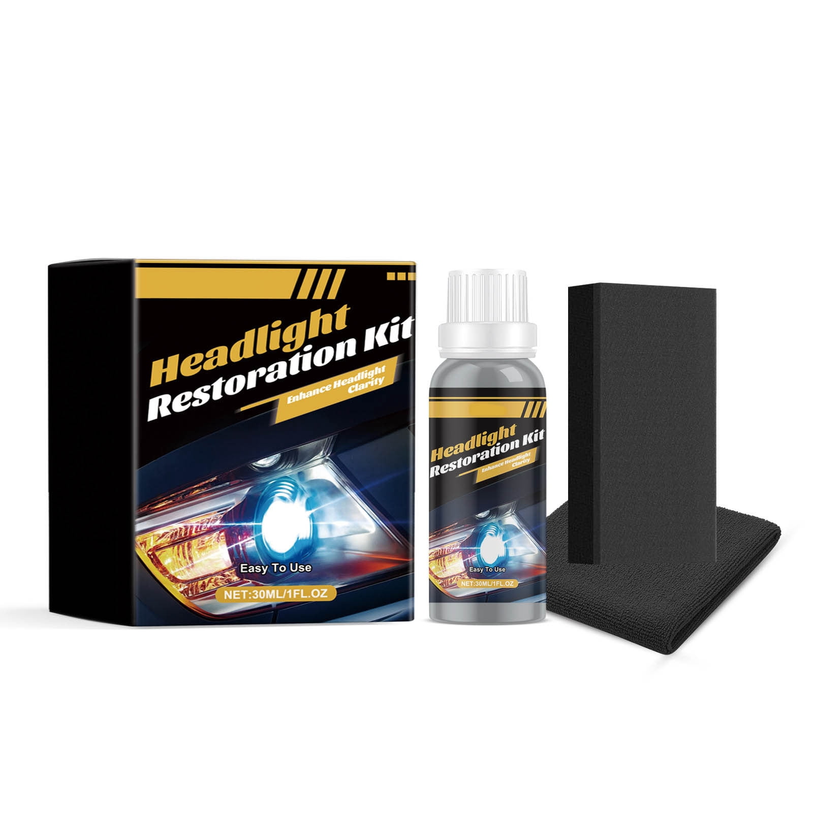 Headlight Restoration Kit, Polish Restore Cleaner Clean Tool Diy ...