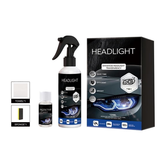 Headlight Restoration Kit - Removes Oxidation & Yellowing, Restores Clear Vision in