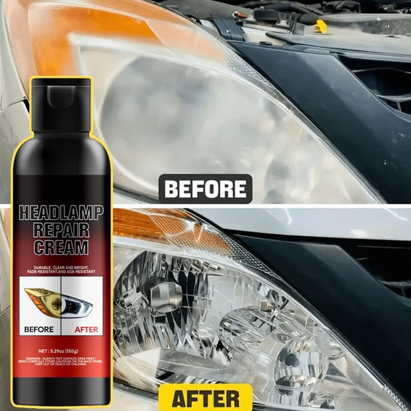 Headlight Restoration And Protective Coating 150 Ml, Remove Yellowing And Oxidation, UV Stable Clear Finish, Quick Tool Free Application For Halogen HID LED Lenses, Long Lasting Visibility