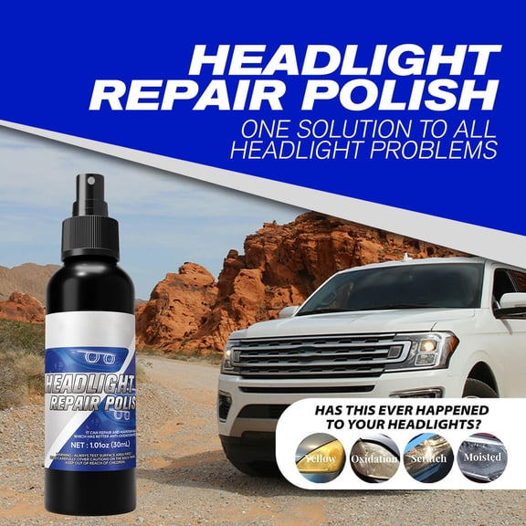 Headlight Restoration Repair Set,Yellow Oxidation Remover Cleaning Fluid,Lens Polish Bright Restore Liquid,Anti Aging Protect Coating With Sponge,Portable DIY Car Headlight Renew Care Kit