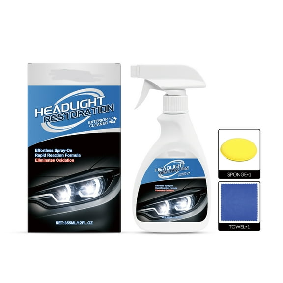 Headlight Restoration Spray 355Ml - Clear Yellowing, Uv Protection, Easy Apply