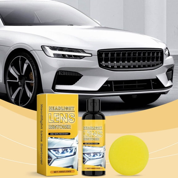 Headlight Restoration Spray for Car Lens Yellowing Oxidation Removal, Automotive Headlight Cleaner and Polishing Agent for Clear Night Vision and UV Protection 100ml