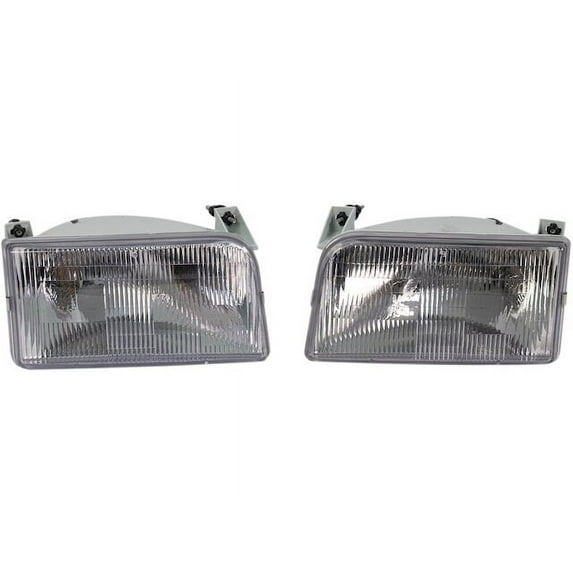 Headlight Set 2 Piece - Compatible with 1992 - 1997 Ford F-350 1993 1994 1995 1996