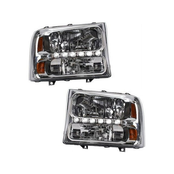 Headlight Set 2 Piece - Compatible with 2000 - 2004 Ford Excursion 2001 2002 2003