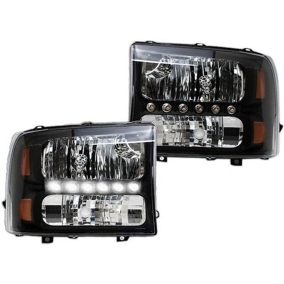 Headlight Set 2 Piece - Compatible with 2000 - 2004 Ford Excursion 2001 2002 2003