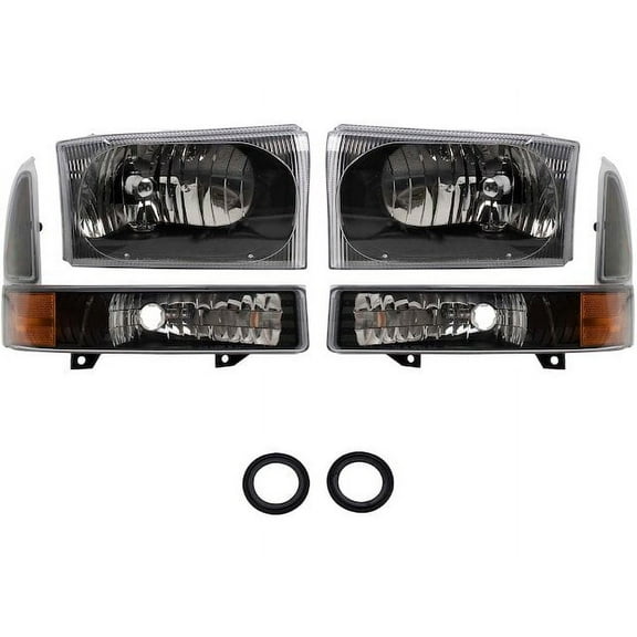 Headlight Set 2 Piece - Compatible with 2000 - 2004 Ford Excursion 2001 2002 2003