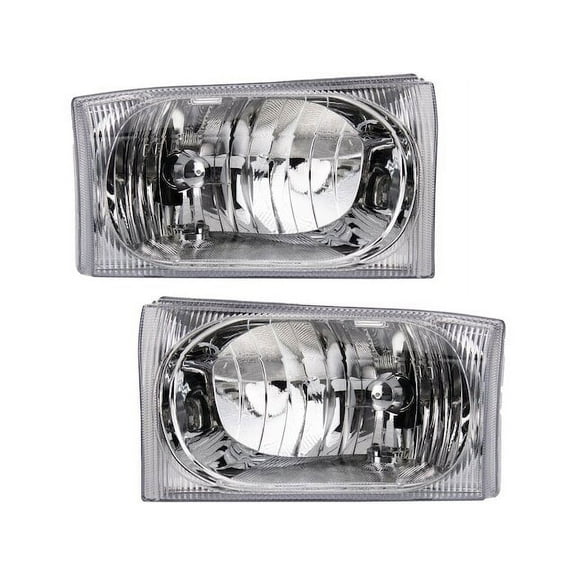 Headlight Set 2 Piece - Compatible with 2000 - 2004 Ford Excursion 2001 2002 2003