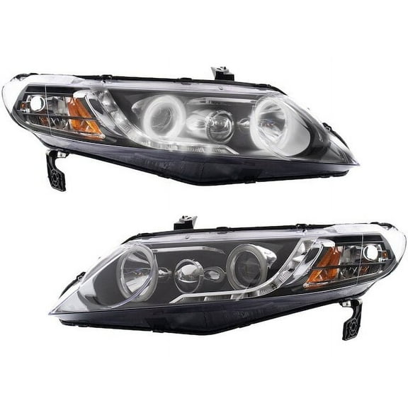 Headlight Set 2 Piece - Compatible with 2006 - 2011 Honda Civic Sedan 2007 2008 2009 2010