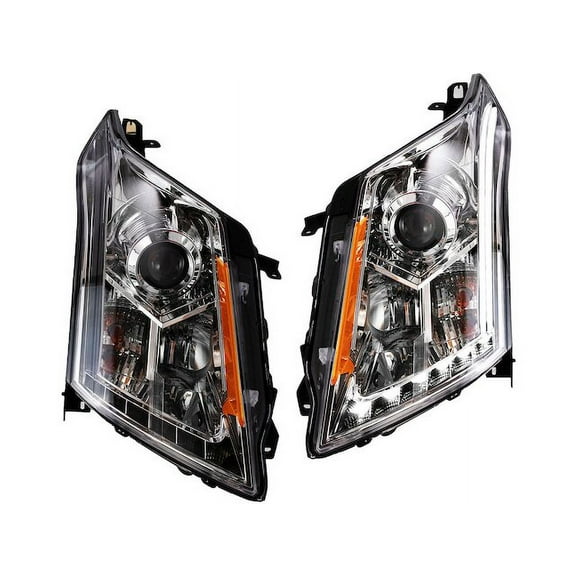 Headlight Set 2 Piece - Compatible with 2010 - 2016 Cadillac SRX 2011 2012 2013 2014 2015