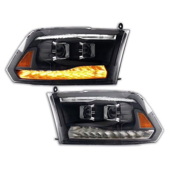 Headlight Set 2 Piece - Compatible with 2011 - 2018 Ram 1500 2012 2013 2014 2015 2016 2017