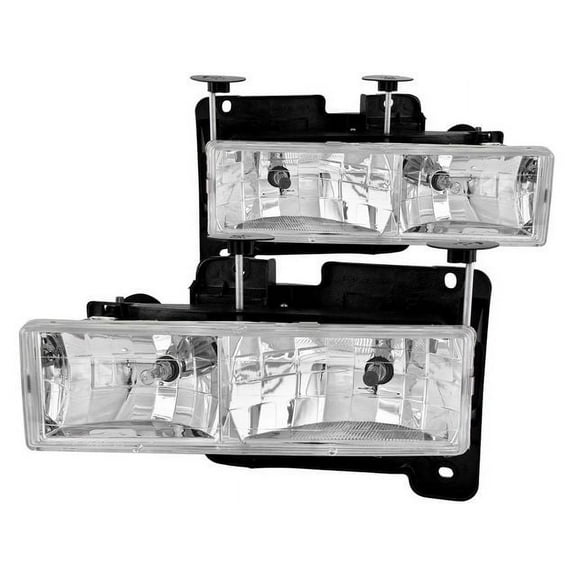 Headlight Set - Compatible with 1988 - 2000 Chevy K3500 1989 1990 1991 1992 1993 1994 1995 1996 1997 1998 1999
