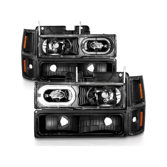 Headlight Set - Compatible with 1992 - 1999 Chevy C1500 Suburban 1993 1994 1995 1996 1997 1998
